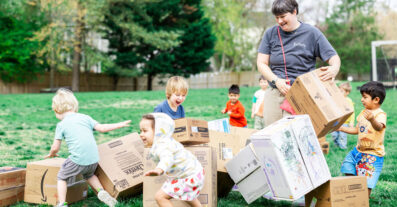 LeafSpring Students Enjoying Imagination Time Outside